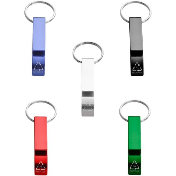 Schlüsselanhänger Tao mit Flaschen- und Dosenöffner aus recyceltem RCS Aluminium