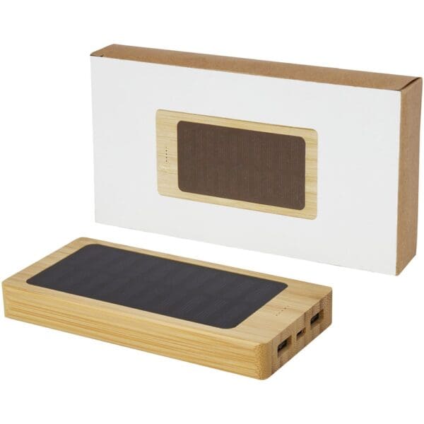 Solar-Powerbank Alata 8000 mAh Bambus – Bild 8