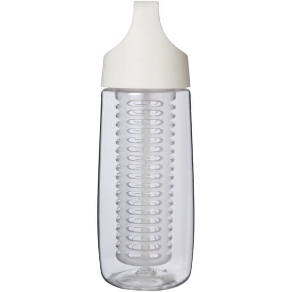 Sportflasche HydroFruit 700 ml aus recyceltem Kunststoff mit Klappdeckel und Trinkhalm