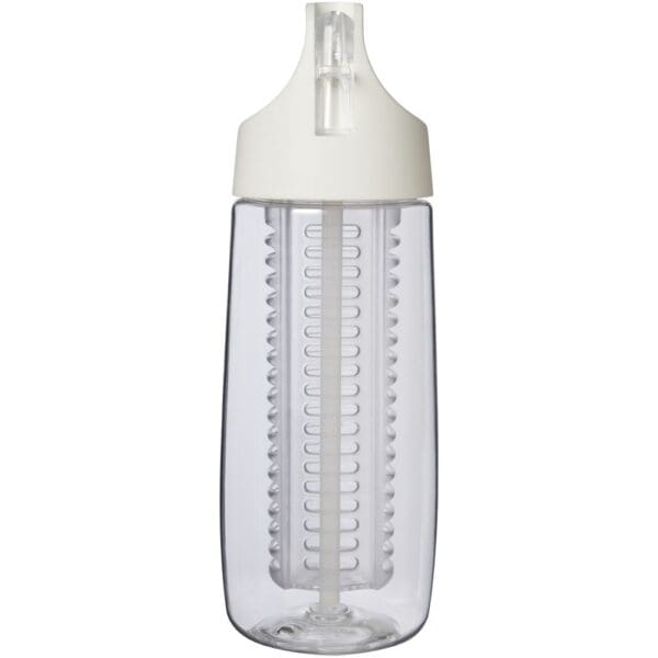 Sportflasche HydroFruit 700 ml aus recyceltem Kunststoff mit Klappdeckel und Trinkhalm