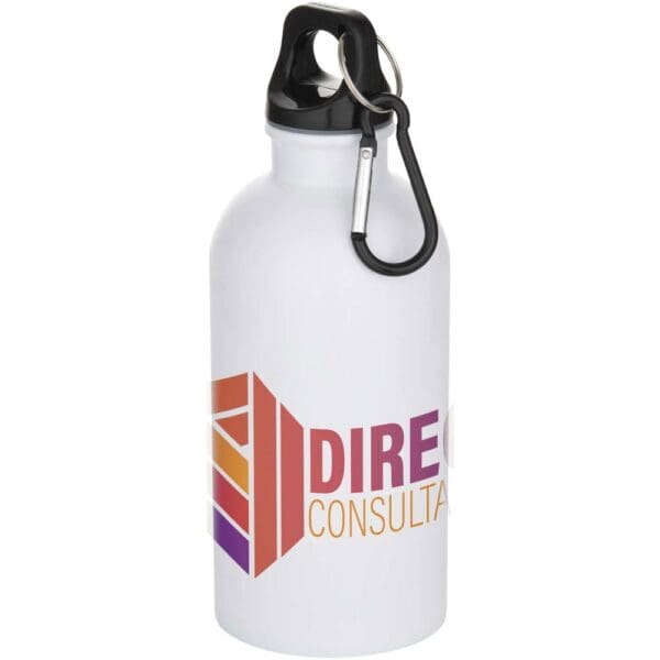 Trinkflasche Oregon 400 ml RSC-zertifizierte einwandige Sublimation aus recyceltem Edelstahl mit Karabinerhaken