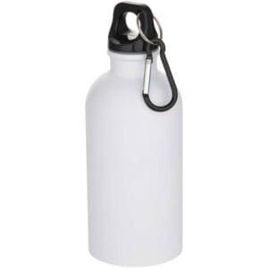 Trinkflasche Oregon 400 ml matte RCS-zertifizierte einwandig aus recyceltem Edelstahl mit Karabinerhaken