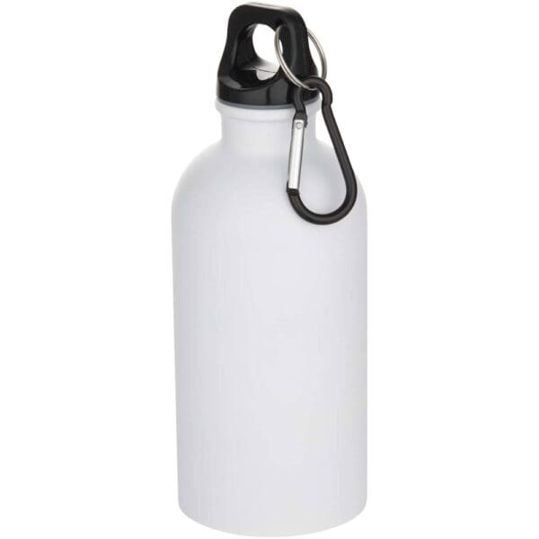 Trinkflasche Oregon 400 ml matte RCS-zertifizierte einwandig aus recyceltem Edelstahl mit Karabinerhaken