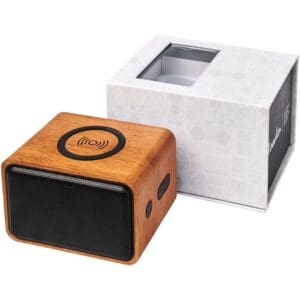 Wooden 3W Lautsprecher mit kabellosem Lade-Pad