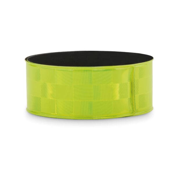 ENROLLO + - Reflektierendes Snap Armband mit karierter Oberflache und silberner oder gelber Reflexfolie (CE EN17353).