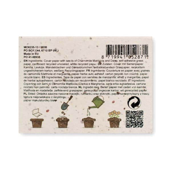 GROW ME - Notiz-Set mit Blumensamen