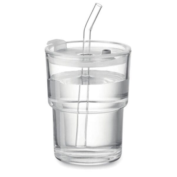 Glasbecher SIP - mit Trinkhalm 400ml