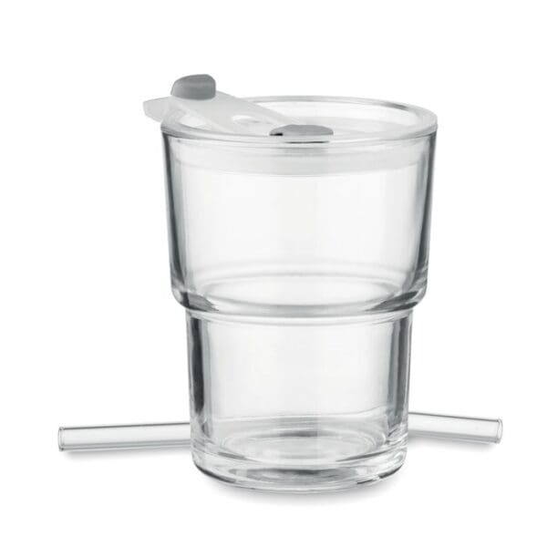 Glasbecher SIP - mit Trinkhalm 400ml