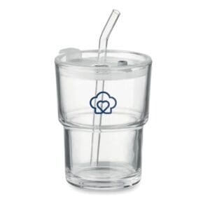 Glasbecher SIP - mit Trinkhalm 400ml