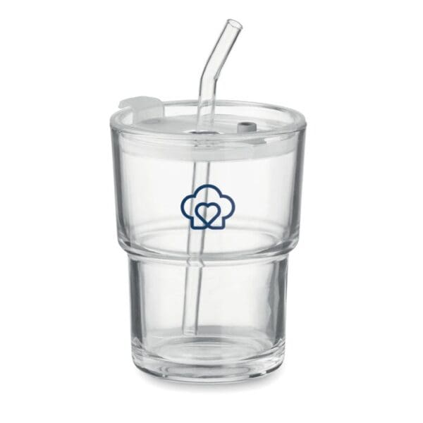 Glasbecher SIP - mit Trinkhalm 400ml