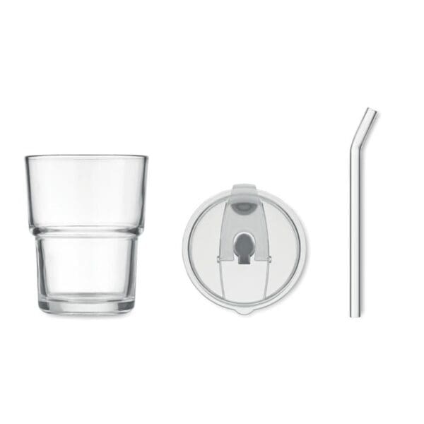 Glasbecher SIP - mit Trinkhalm 400ml