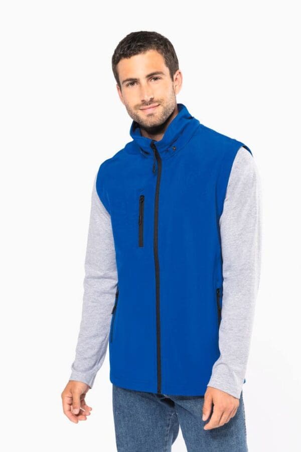 3-lagige Unisex-Softshell-Jacke mit Kapuze und abnehmbaren Ärmeln K422