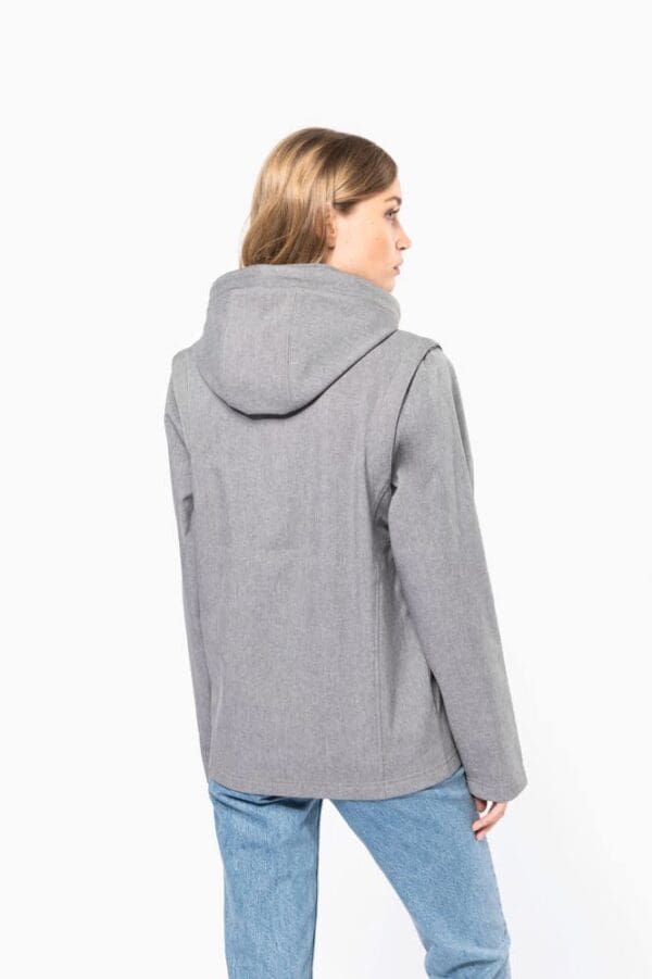 3-lagige Unisex-Softshell-Jacke mit Kapuze und abnehmbaren Ärmeln K422