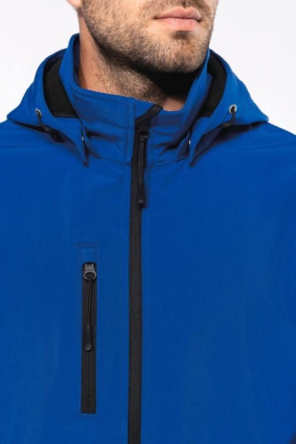 3-lagige Unisex-Softshell-Jacke mit Kapuze und abnehmbaren Ärmeln K422