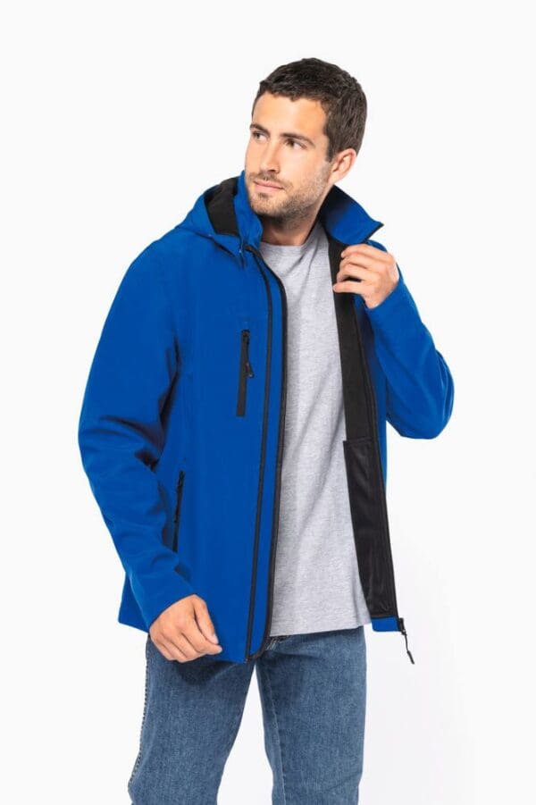 3-lagige Unisex-Softshell-Jacke mit Kapuze und abnehmbaren Ärmeln K422