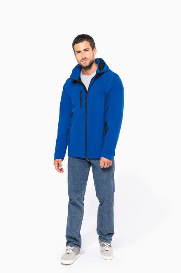 3-lagige Unisex-Softshell-Jacke mit Kapuze und abnehmbaren Ärmeln K422