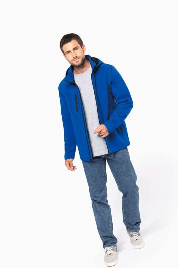 3-lagige Unisex-Softshell-Jacke mit Kapuze und abnehmbaren Ärmeln K422