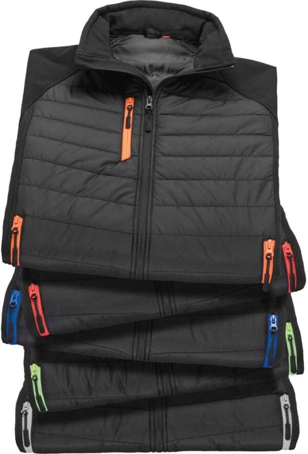 Black compass padded soft shell gilet R238X