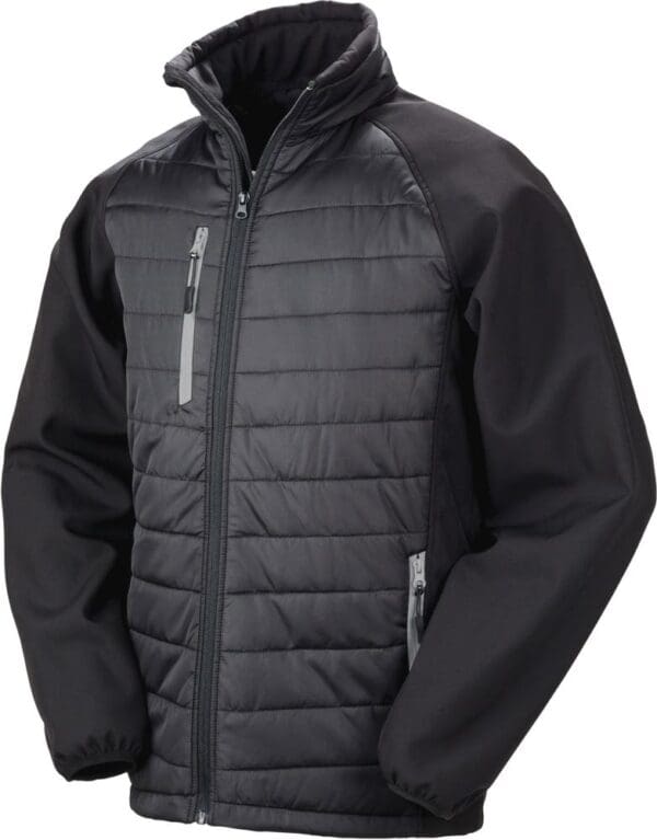Black compass padded soft shell jacke R237X