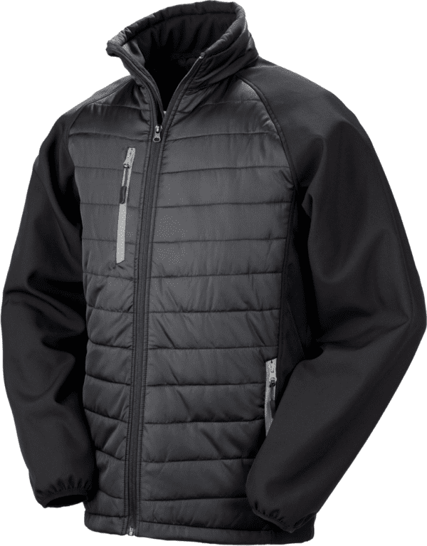 Black compass padded soft shell jacke R237X
