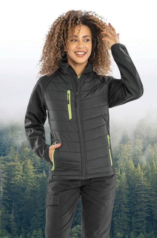 Black compass padded soft shell jacke R237X