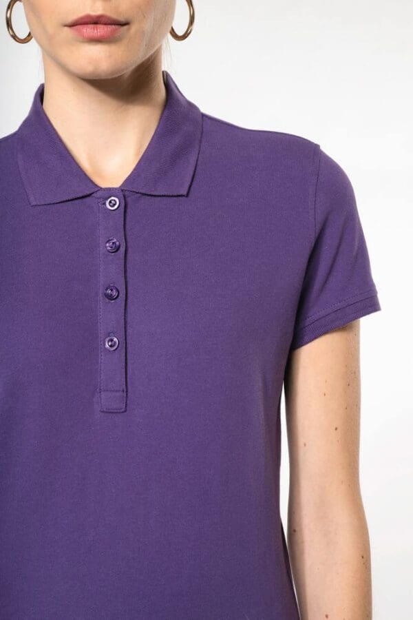 Damen Kurzarm-Poloshirt. Baumwollpiqué.