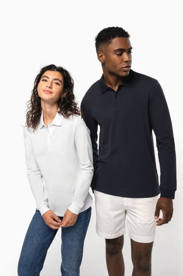 Damen Piqué-Polohemd lange Ärmel Bio180