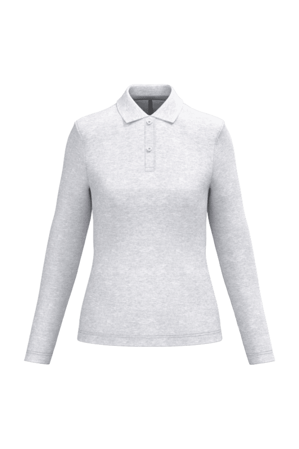Damen Piqué Poloshirt Langarm