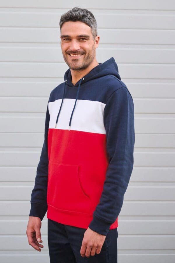 Dreifarbiges Kapuzensweatshirt, Unisex K4016