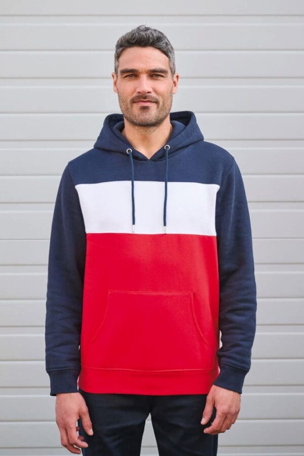 Dreifarbiges Kapuzensweatshirt, Unisex K4016
