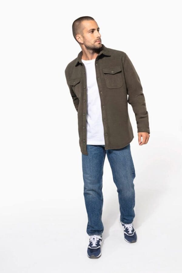 Fleece-Hemdjacke mit Sherpa-Futter K582