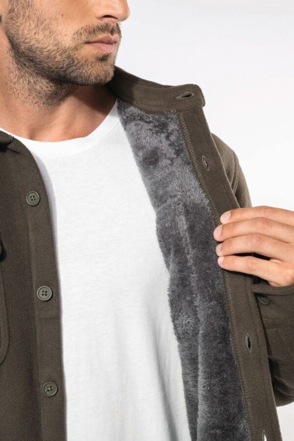 Fleece-Hemdjacke mit Sherpa-Futter K582