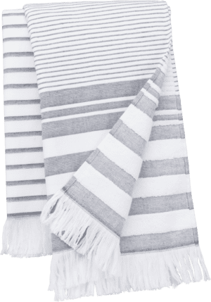Gestreiftes Fouta-Tuch mit Fransen K132