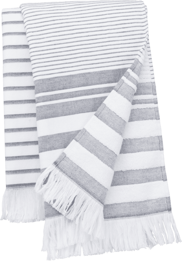 Gestreiftes Fouta-Tuch mit Fransen K132