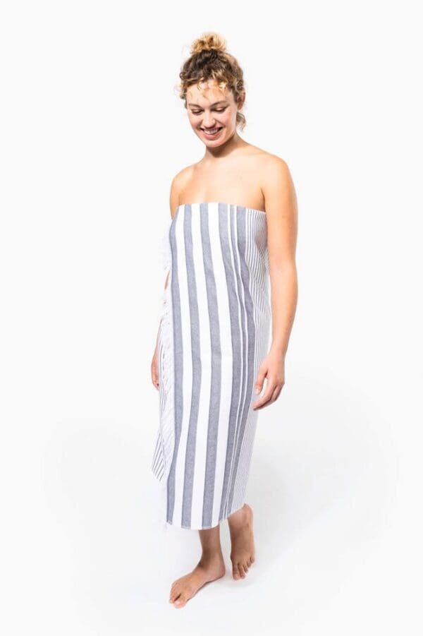Gestreiftes Fouta-Tuch mit Fransen K132