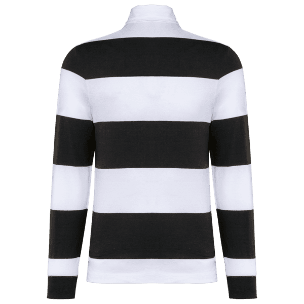 Gestreiftes Polohemd mit langen Ärmeln, Unisex K285