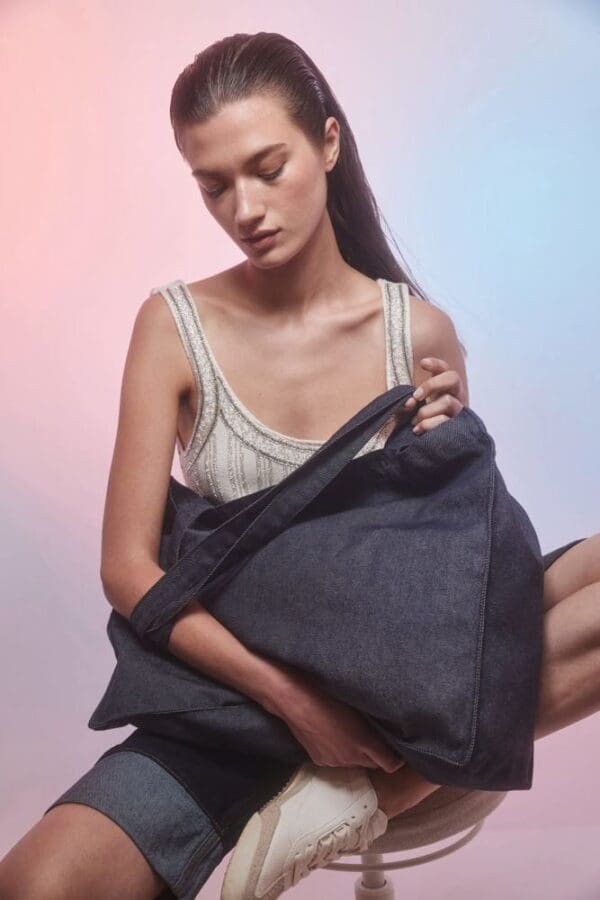 Große Shoppingtasche aus Denim KI5229