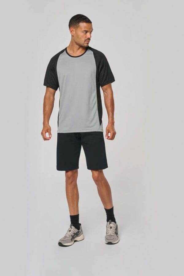 Herren Kurzarm Rundhals Bicolor T-Shirt PA467