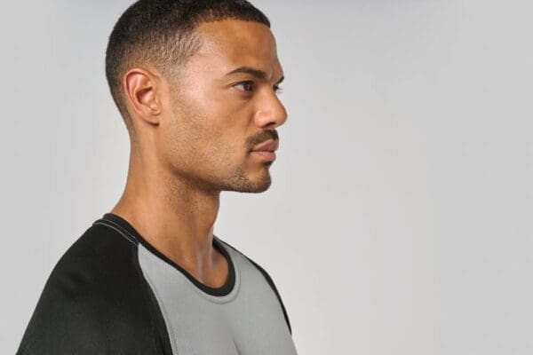 Herren Kurzarm Rundhals Bicolor T-Shirt PA467