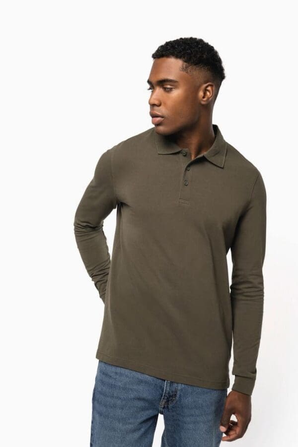 Herren Langarm Poloshirt