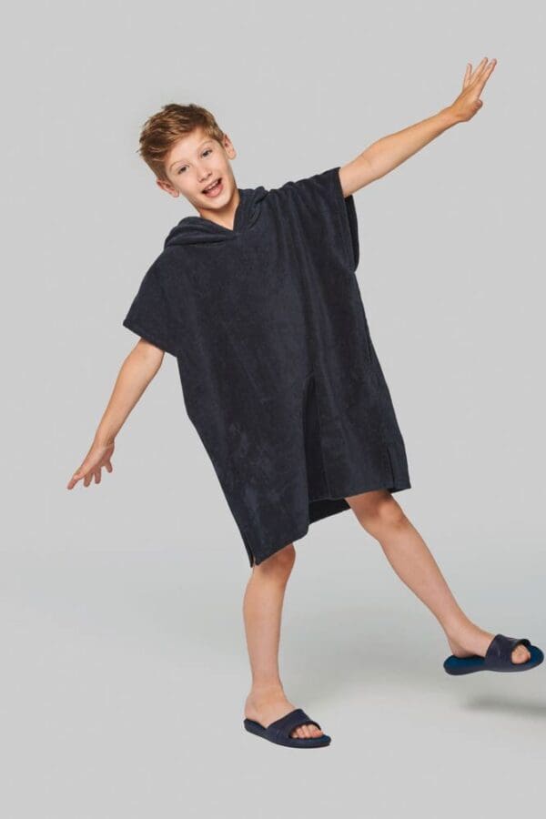 Kinder-Frottee-Poncho mit Kapuze PA582