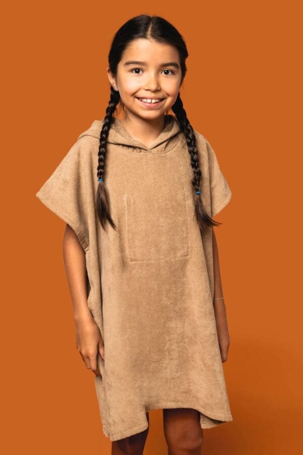 Kinder-Frottee-Poncho mit Kapuze PA582