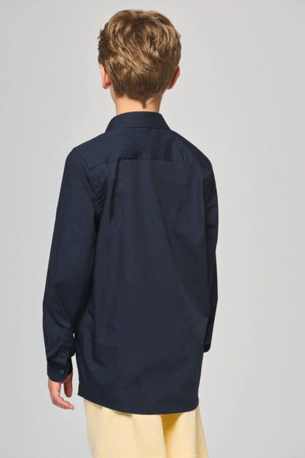 Kinder Popelin-Hemd Langarm K521