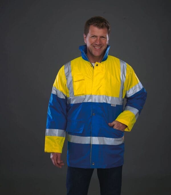 Kontrastfarbene Warn-Jacke YHVP303
