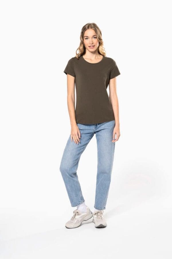 Kurzarm-Damen-T-Shirt mit Rundhalsausschnitt