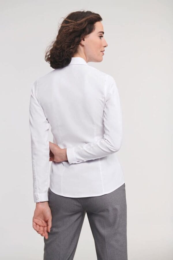 Ladies Long Sleeve Herringbone Shirt RU962F