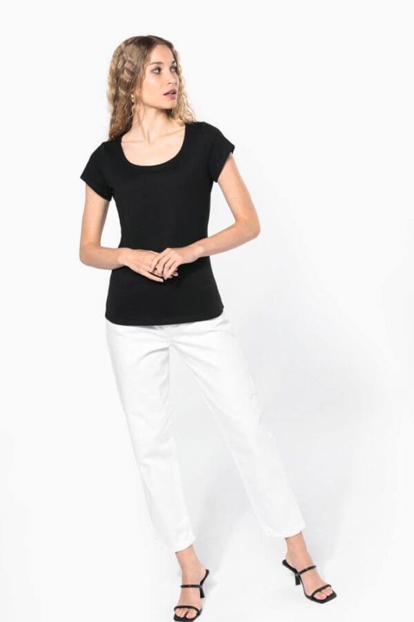 Ladies’ boat neck short-sleeved T-shirt K384