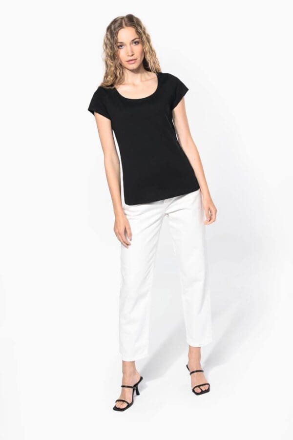 Ladies’ boat neck short-sleeved T-shirt K384