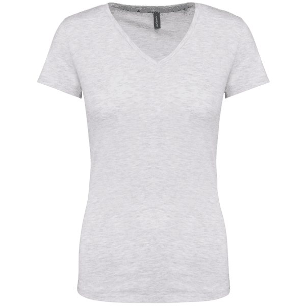 Ladies' short-sleeved V-neck T-shirt
