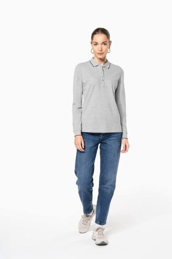 Langarm-Polohemd aus Piqué für Damen K281